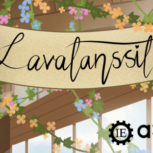 Kukkien ympäröimä banneri, jossa lukee Lavatanssit