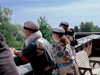 Students in Otaranta rooftop sauna