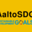 AaltoSDG logo text on yellow background