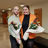 Sakari Ropponen and Fanni Mattsson looking happy and holding flower bouquets