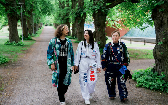 Students in the spring
