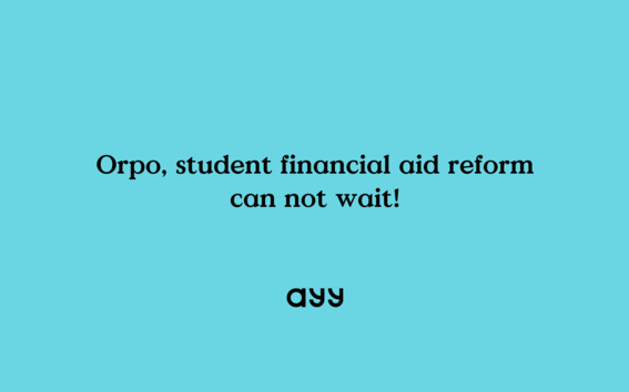 Text: Orpo, student financial aid reform will not wait!