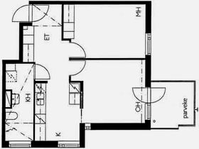Kääpiöidenpolku 4, pohjakuva kaksio 51m2 
