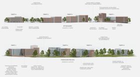 Hahmotelma Otakaarelle nousevista rakennuksista ja kulut talojen välillä.