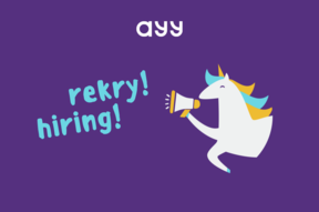 picture of a unicorn with a megofone shouting that AYY is hiring