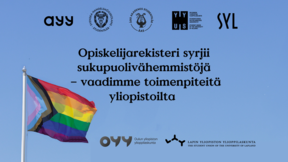 AYY x SHS x ÅAS x HYY x SYL x OYY x LYY: Opiskelijarekisteri syrjii sukupuolivähemmistäöjä - vaadimme toimenpiteitä yliopistolta
