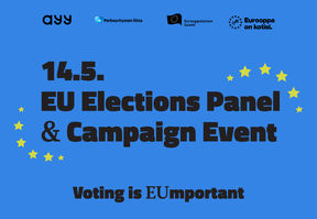 blue background and black text