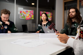 students in a meeting