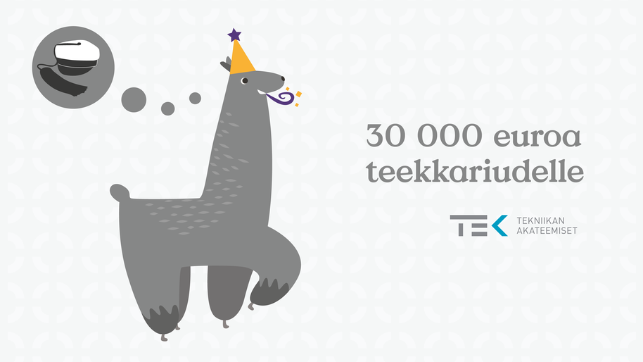 TEK projektin kuva 30000 euroa teekkariudelle