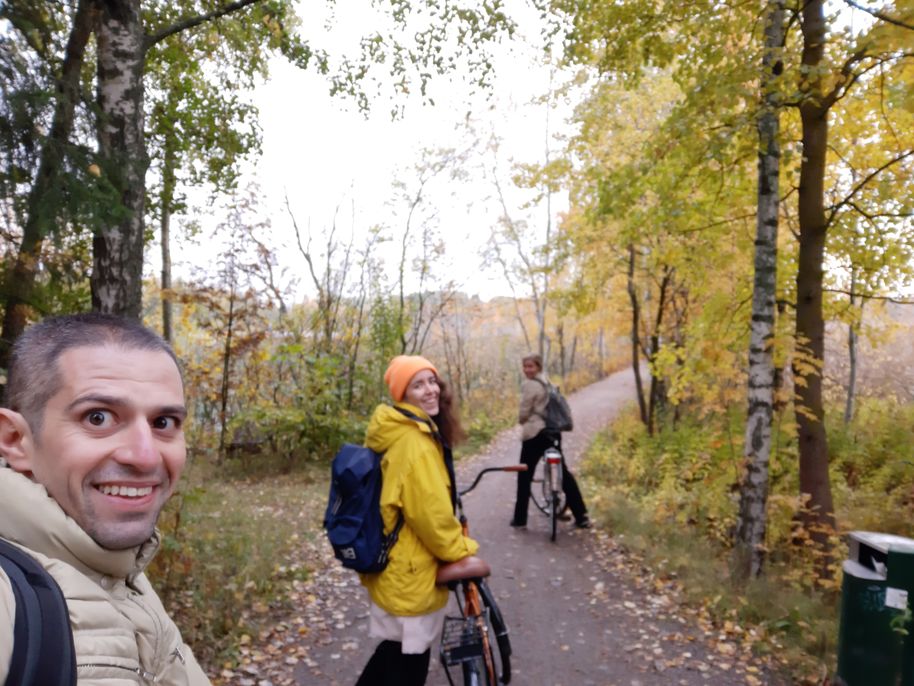 Bike touring on the Otaniemi campus in autumn