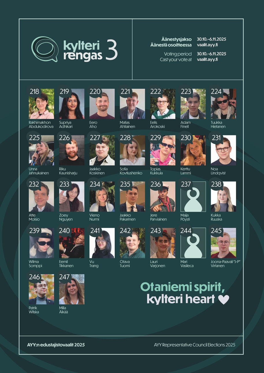 Kylterirengas 3 ehdokasjuliste 2025