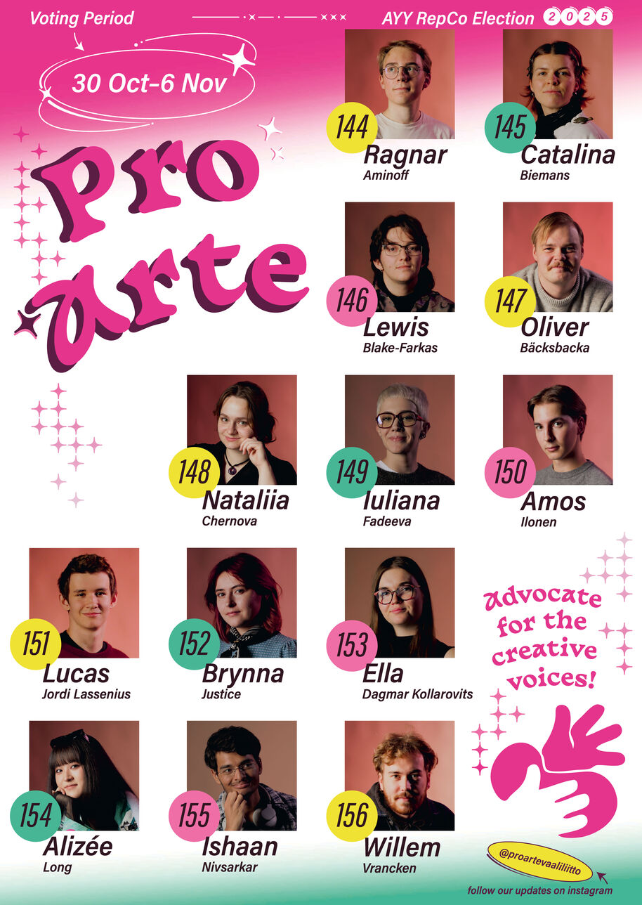 Pro Arte ehdokasjuliste 2025