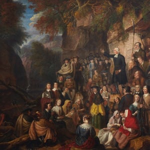 A Christian gathering at a glen
