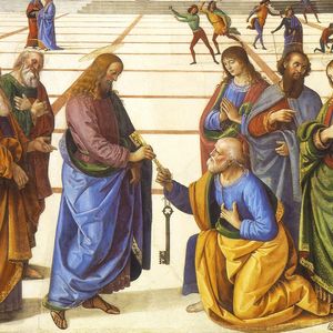 Apostle Peter receiving the keys to the Heavenly kingdom