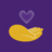 Kuvassa kuvitus, jossa violetilla pohjalla on käsi, jonka päällä on violetti sydän