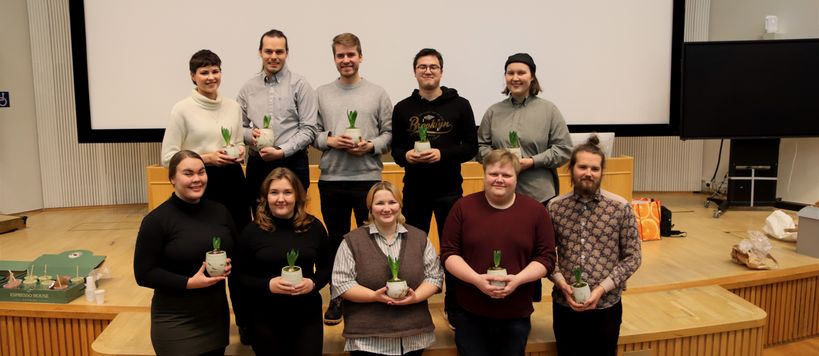 Pictured AYY board members 2023 smiling and holding plants