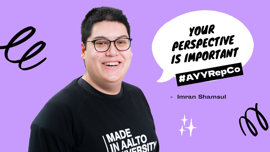 Imran Shamsul with a speech bubble: "Your perspective is important"