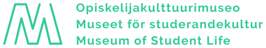 M-logo ja teksti: Opiskelijakulttuurimuseo - Museet för studerandekultur - Museum of Student Life